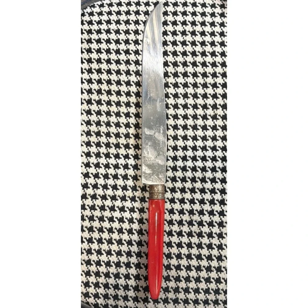 Red Bakelite Handle Kitchen Knife 12